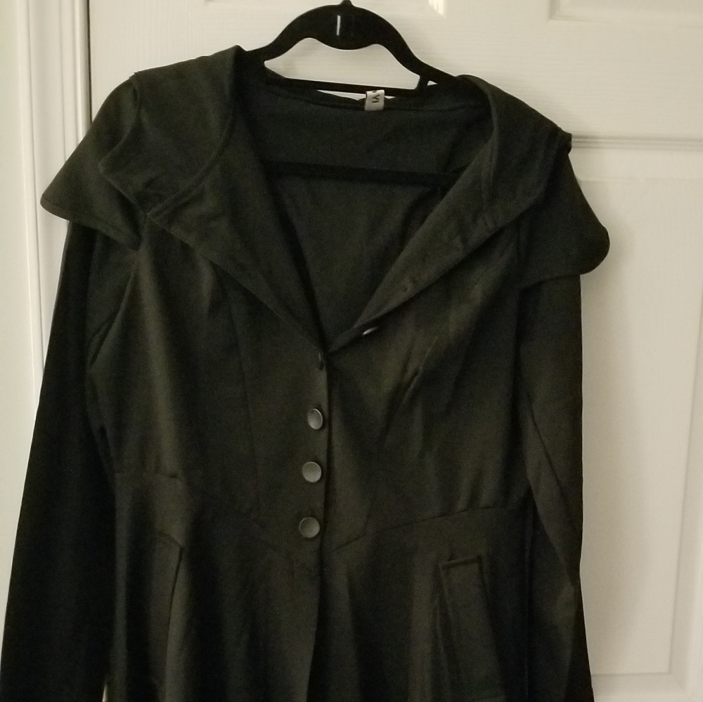 Black hooded coat